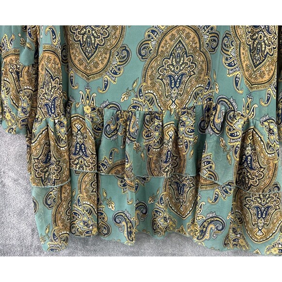 Doe & Rae Small Green Paisley Floral Dress Sheath Boho Festival Cottage *Read* - Picture 10 of 14